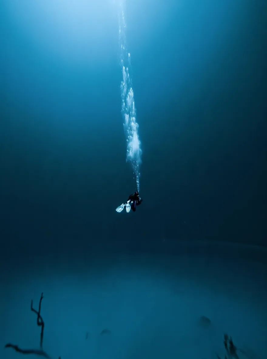 Going down · a Tulum cenote